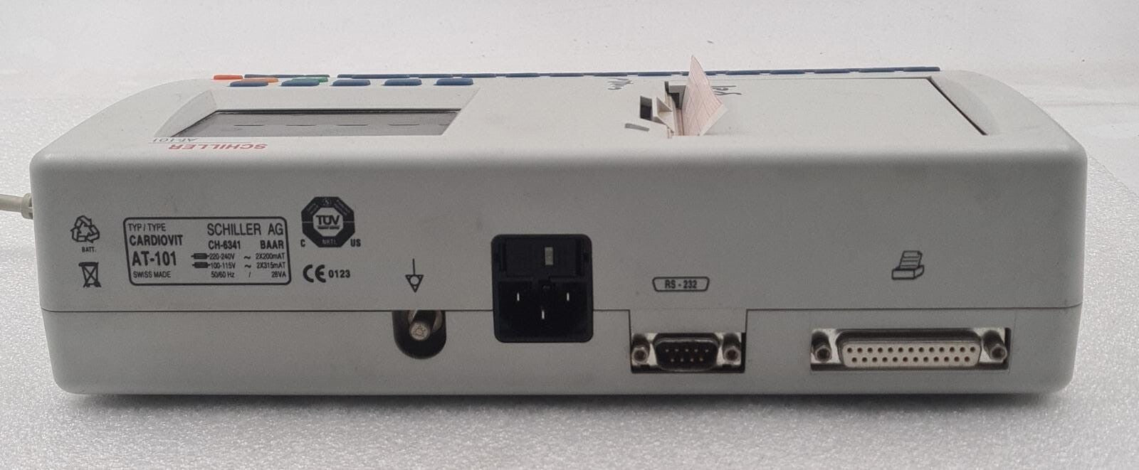 Schiller AT-101 ECG serial communication port close-up