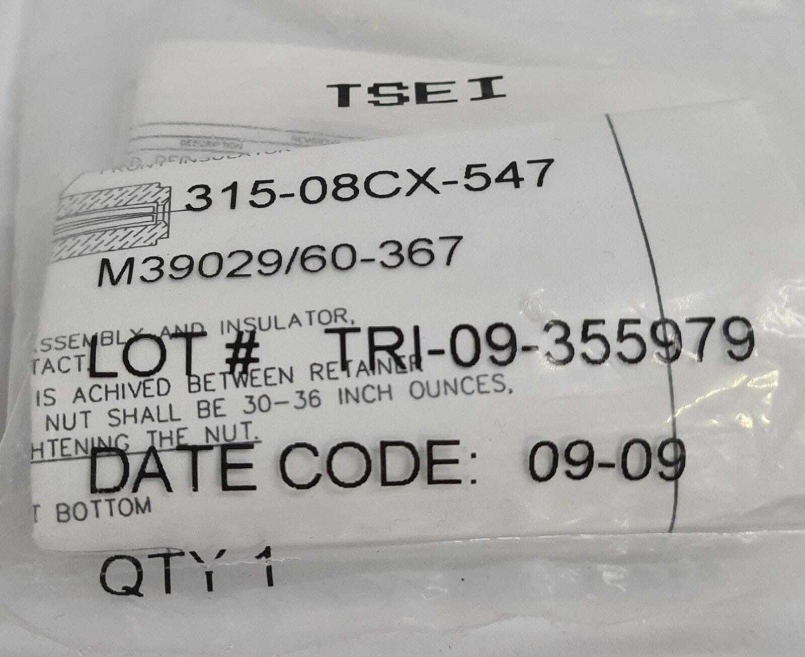 [LOT 4] NEW Sealed - TSEI Pin Socket 315-08CX-547  M39029/60-367