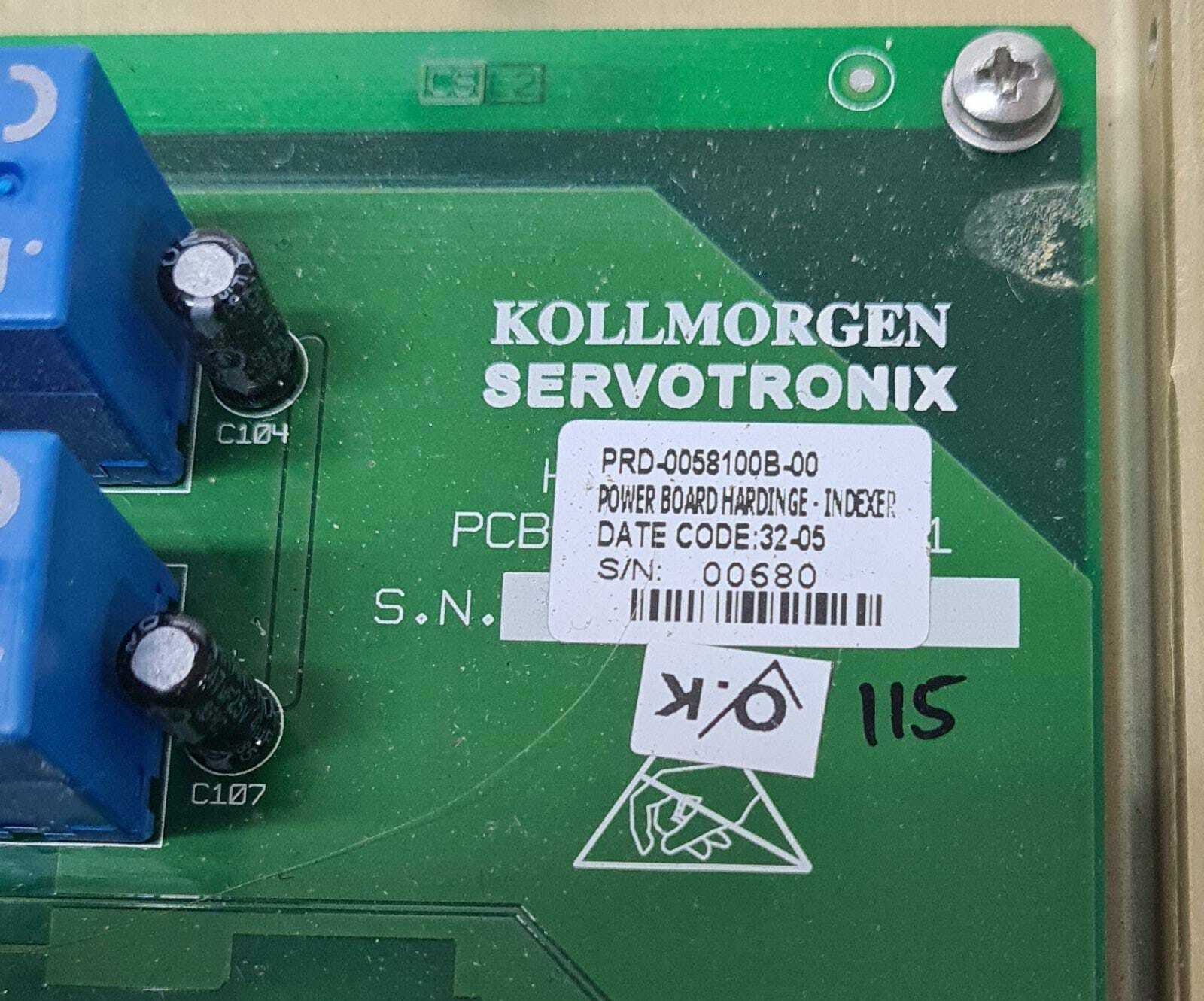 Kollmorgen PRD- 0058100B- 00 Power Board Hardinge Indexer Servo Control