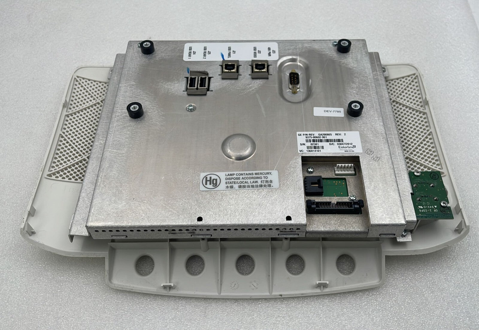 GE Vivid E9 Ultrasound Touch Screen Monitor 9375-00602-901 GA200865 EsterLine