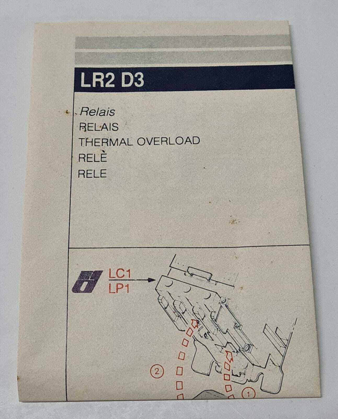Telemecanique Thermal Overload Relay LR2 D33 Type LR2D3361