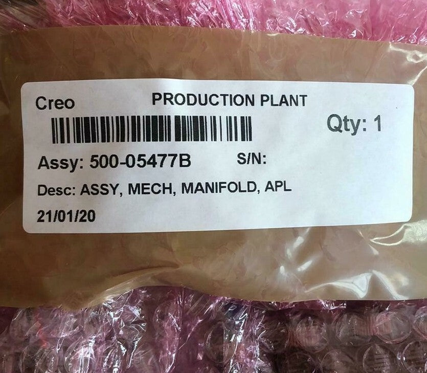 Creo Pneumatic Control Manifold Paper 500-05477B PrePress