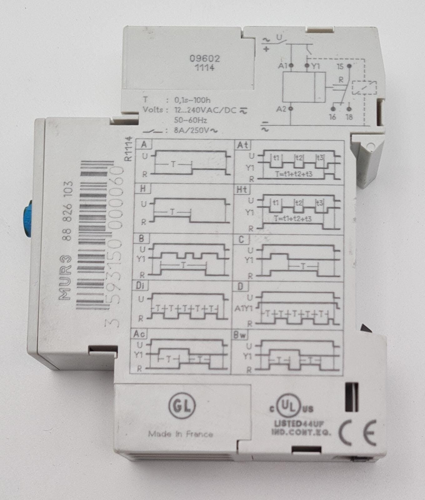 Crouzet MUR3 88826103 Time Delay Relay MULTIFUNCTION ANALOGUE TIMER