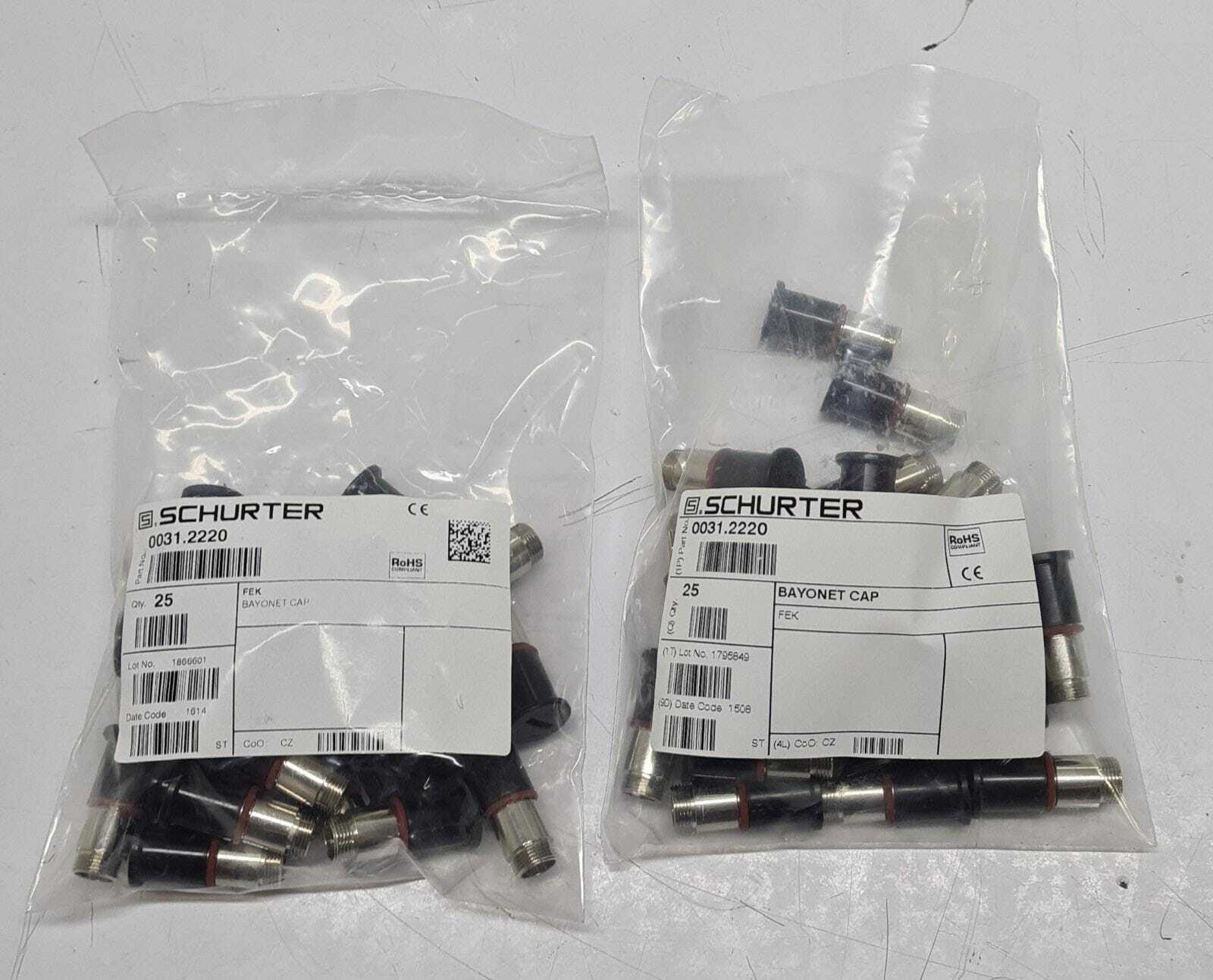 [LOT 8 UNITS SET] NEW - SCHURTER 0031.2220 BAYONET CAP Fuse Holder FIZ 600V 30A