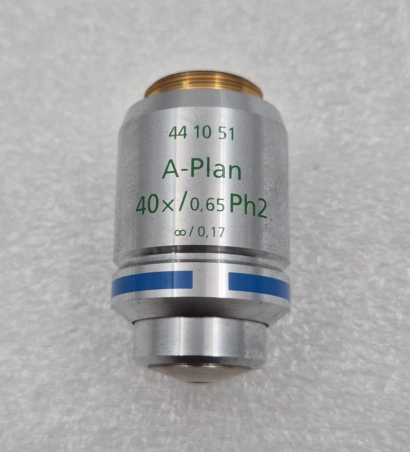 Zeiss A-Plan 40x 0.65 Ph2 microscope objective lens model 441051