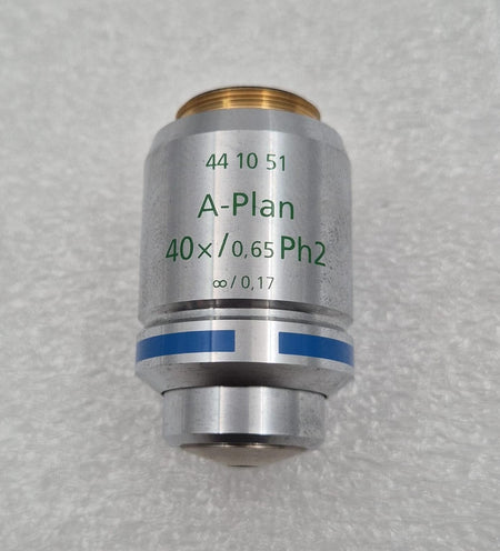 Zeiss A-Plan 40x 0.65 Ph2 microscope objective lens model 441051