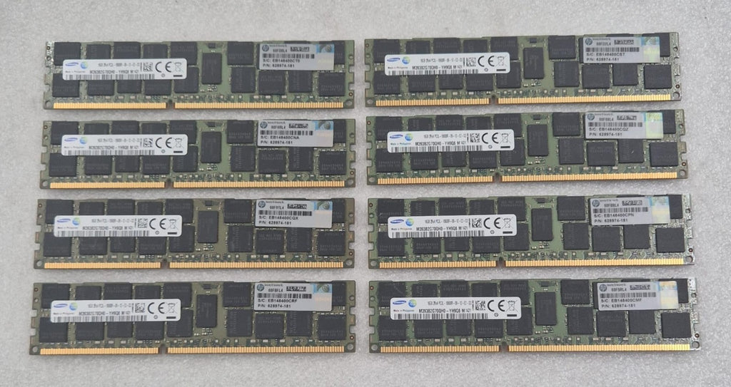 [LOT 8 PCS] SAMSUNG M393B2G70QH0-YH9Q8 16GB 2Rx4 PC3-10600R Server Memory RAM