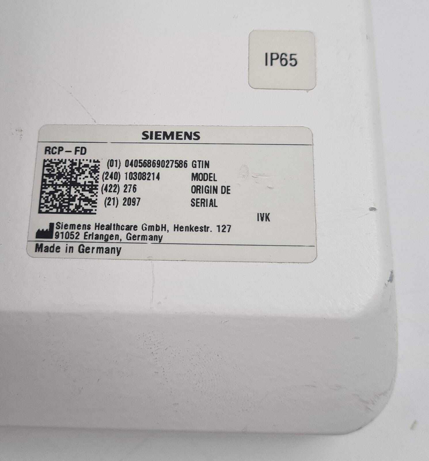 Siemens RCP-FD 10308214 Remote Control Panel W/ Bracket Holder