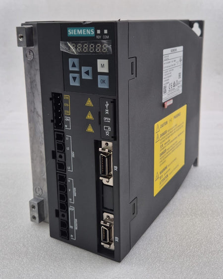 Siemens SINAMICS V90 PROFINET 6SL3210-5FB11-5UF0 servo drive front angle view
