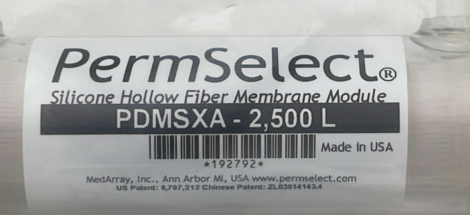 [LOT 3] NEW - PermSelect Silicone Hollow Fiber Membrane Module PDMSXA - 2500 L