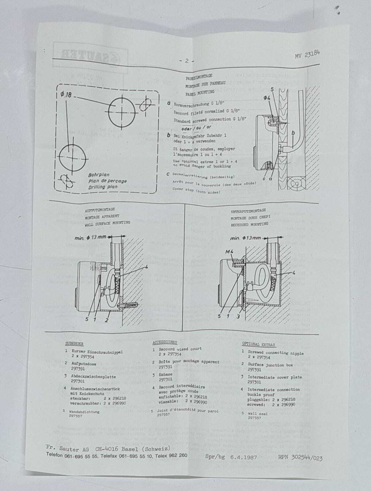 SAUTER TSP81A F117 Room Temperature Controller 0534 Switzerland