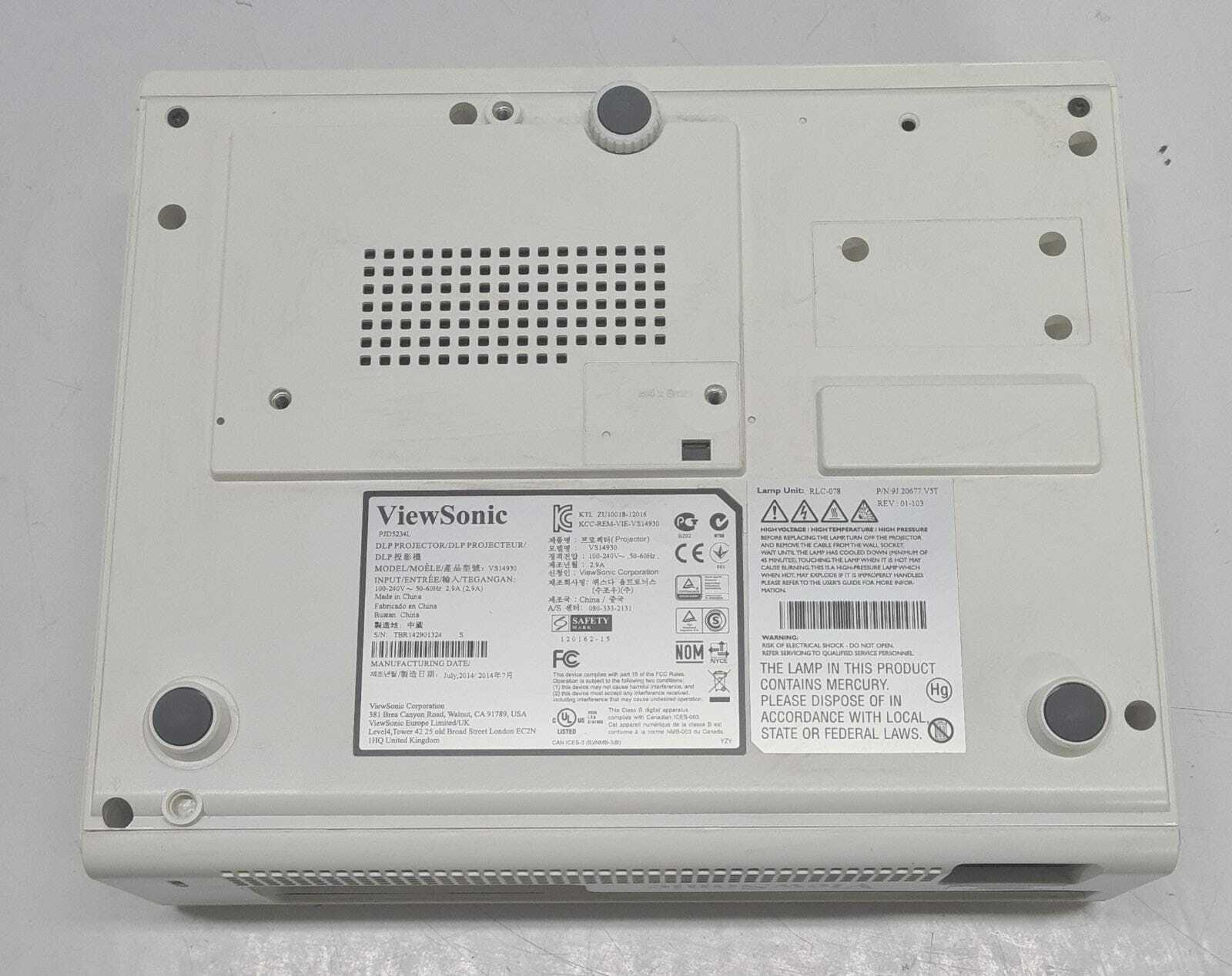 ViewSonic PJD5234L DLP Projector VS14930 Portable 3000 Lumens HDMI 3D Ready #1