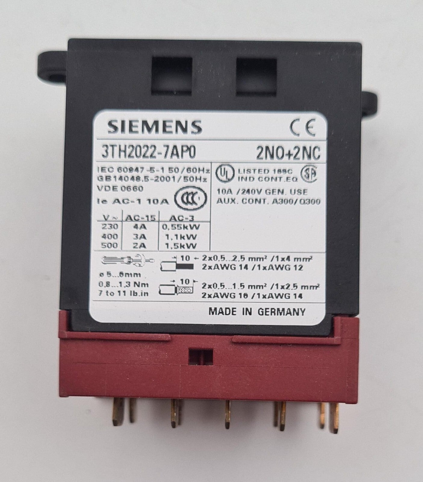 SIEMENS 3TH2022-7AP0 2NO+2NC AC230V intermediate relay 22E 3TH2