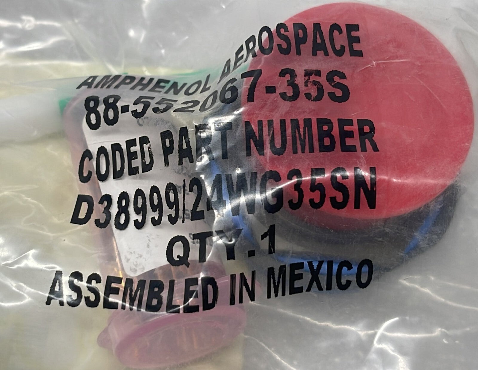 [LOT 3 PCS] NEW - AMPHENOL AEROSPACE D38999/24WG35SN Circular MIL Spec Connector