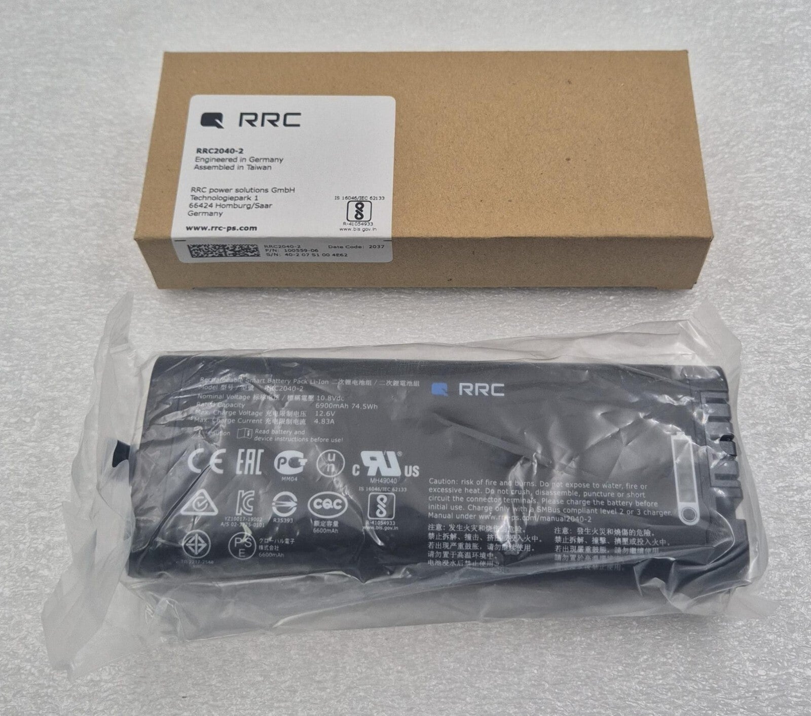 RRC RRC2040-2 100559 Rechargeable Smart Battery Pack Li-ion 10.8V 6900mAh 74.5Wh