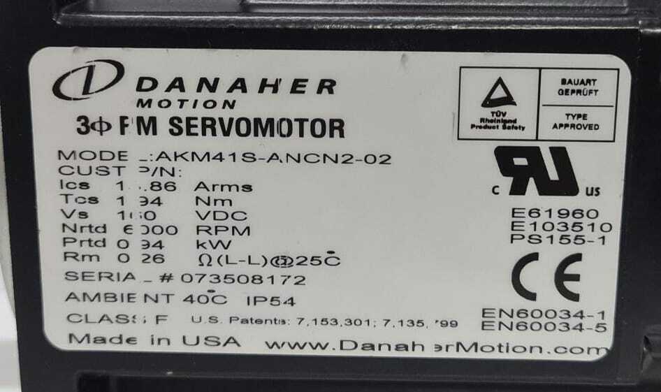 NEW - Danaher Motion 3 PM SERVOMOTOR AKM41S-ANCN2-02 Servo Motor