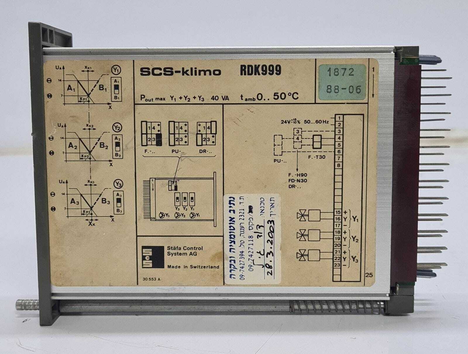 SCS-klimo RDK999 Module PLC Staefa Stafa Control System AG - FOR PARTS