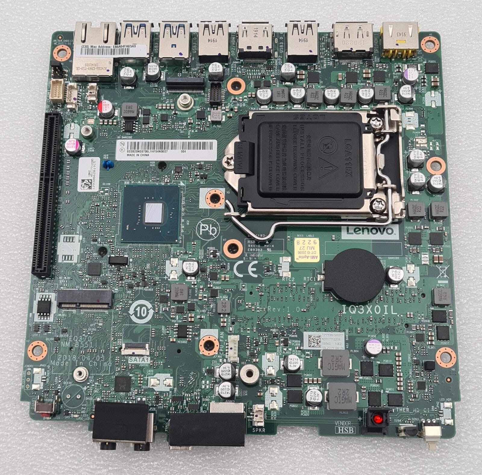 Lenovo IQ3X0IL EQ370 NM-B551 DDR4 LGA115X 01LM294 motherboard