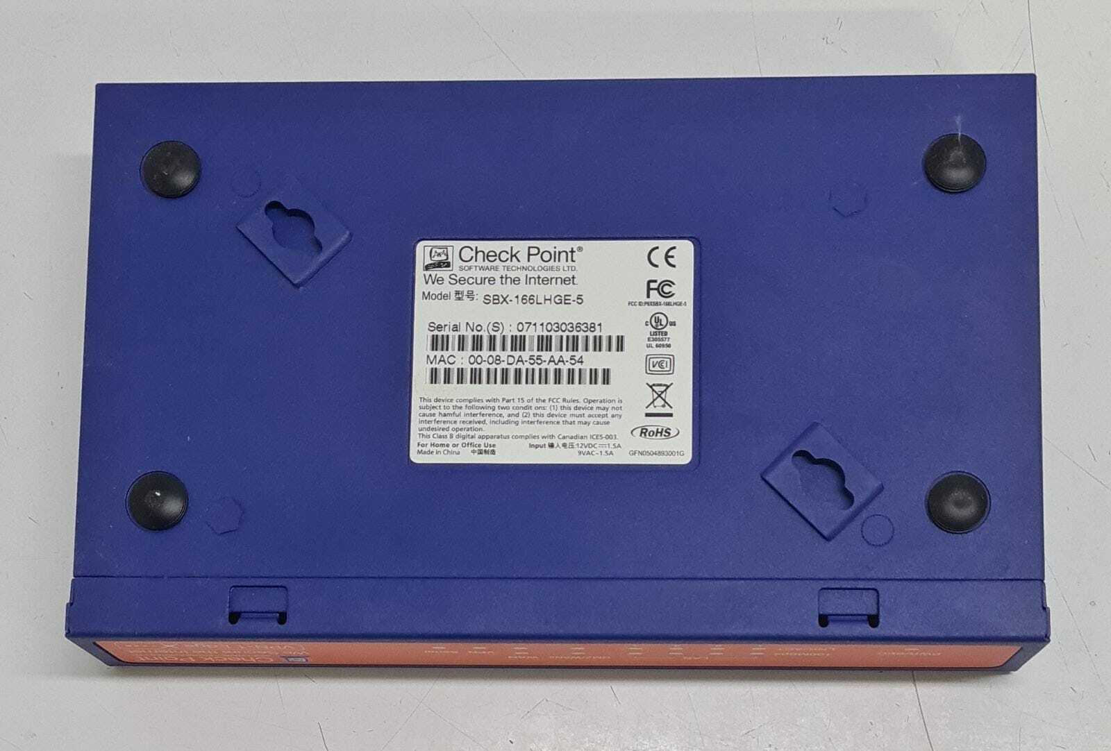 CheckPoint VPN-1 UTM Edge X Internet Security Appliance SBX-166LHGE-5