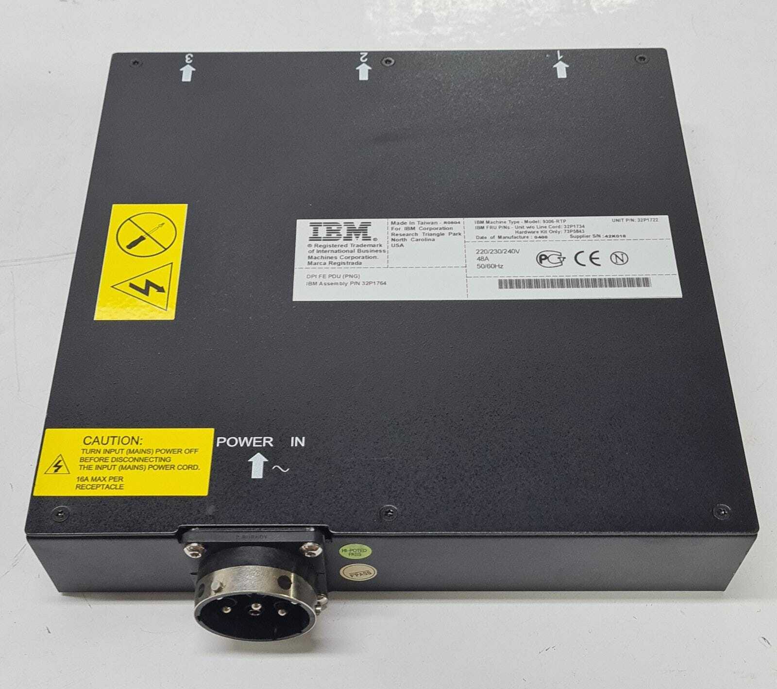 IBM DPI FE PDU 32P1764 9306-RTP 32P1722 Power Distribution Unit