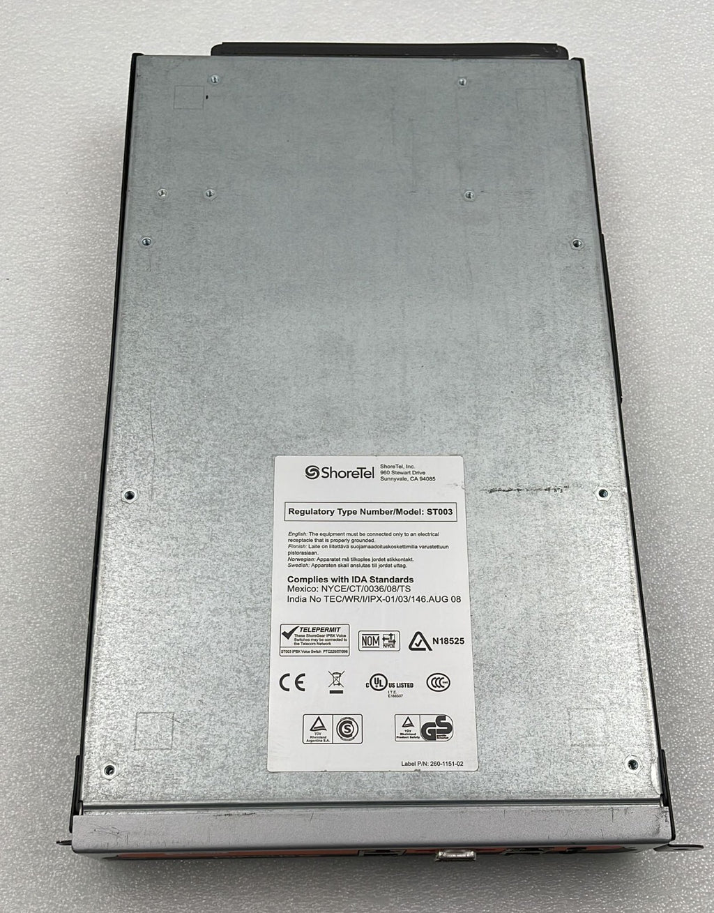 ShoreTel ST003 ShoreGear SG-220E1 Voice Switch 600-1044-10