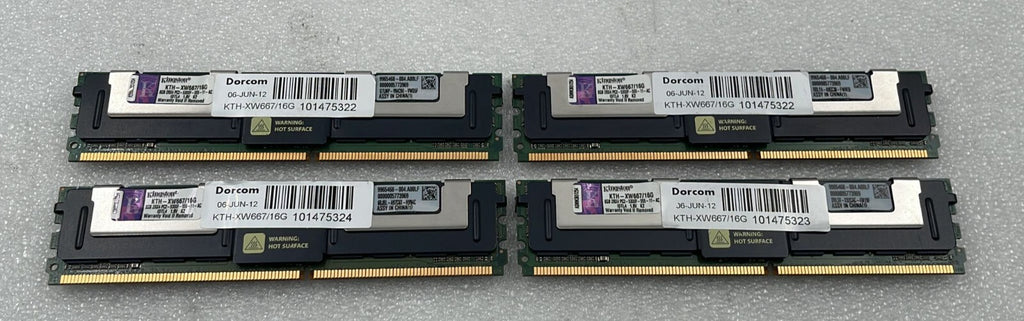 [LOT OF 4] Kingston KTH-XW667/16GB 8GB 2RX4 PC2-5300F Server Memory RAM