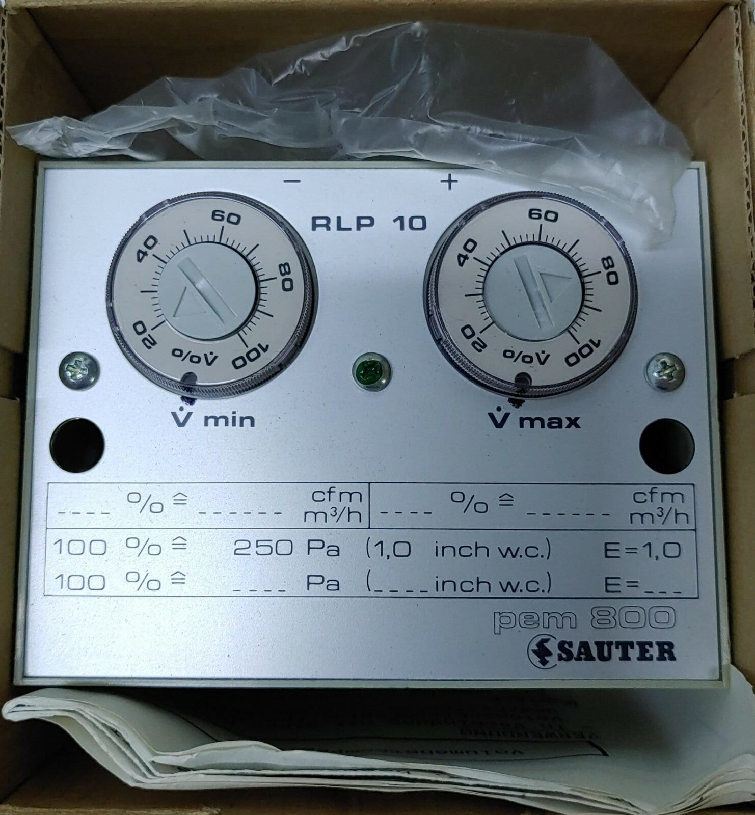 Sauter RLP10 F001 Pneumatic volume flow controller pem 800