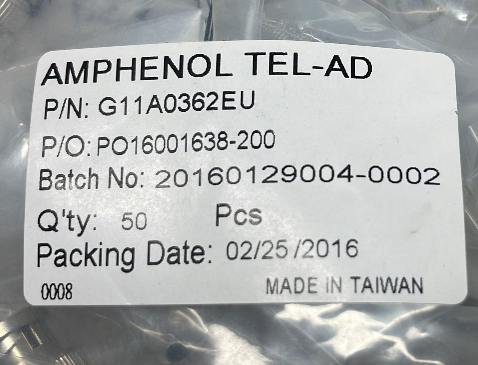 [LOT OF 100] AMPHENOL BNC CONNECTOR MALE RG316/174/188 CRIMP G11A0362EU