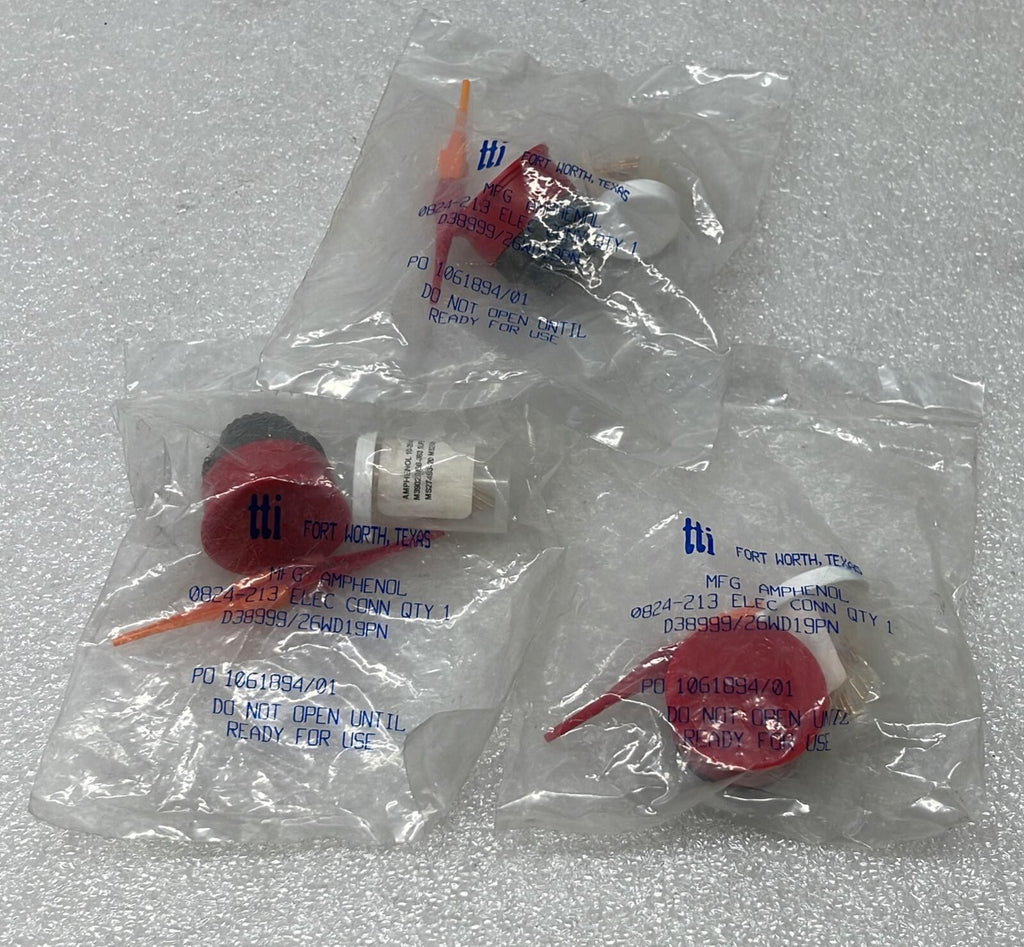 [LOT OF 3] NEW Sealed - Amphenol D38999/26WD19PN Circular Mil Spec Connector