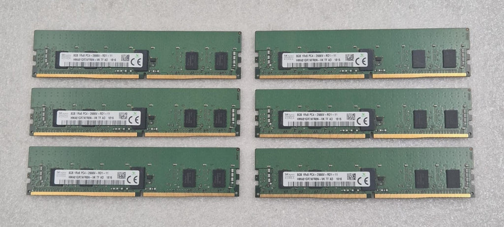 [LOT 6 PCS] SK hynix HMA81GR7AFR8N-VK 8GB 1Rx8 PC4-2666V ECC SERVER Memory RAM