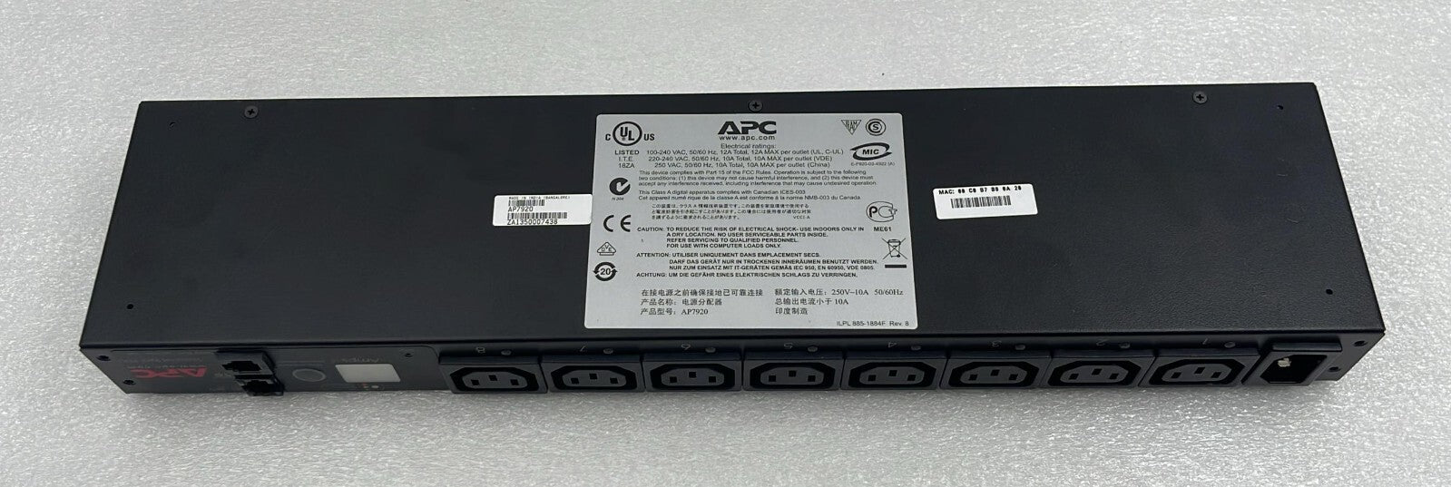 APC AP7920 Switched Rack PDU Power Distribution Unit Module