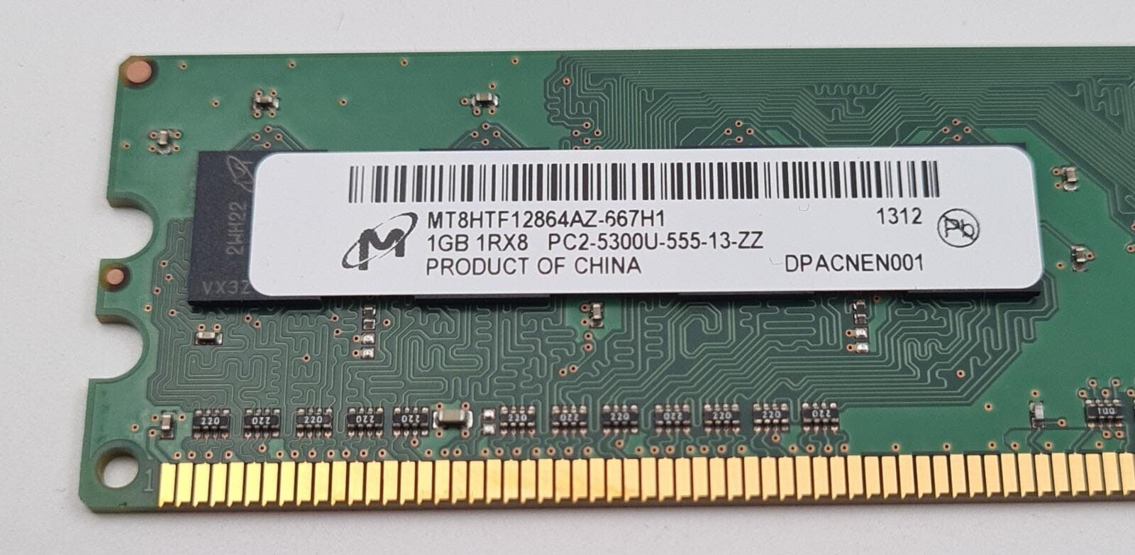 [LOT 27] Crucial 1GB 240-PIN DIMM 128Mx64 DDR2 PC2-5300 Unbuffered CT12864AA667