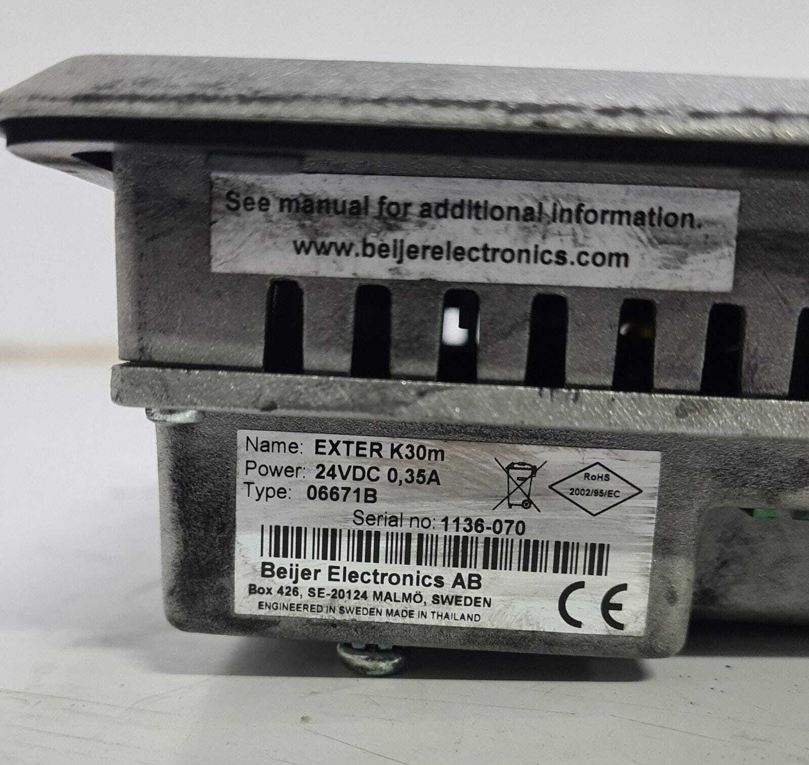 BEIJER ELECTRONICS AB EXTER K30m K30 06671B 24VDC **AS-IS**