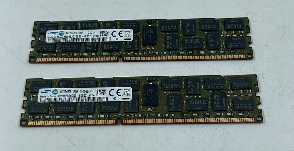 [LOT OF 2] SAMSUNG 16GB 2Rx4 PC3L-12800R M393B2G70DB0-YK0Q2 Memory RAM