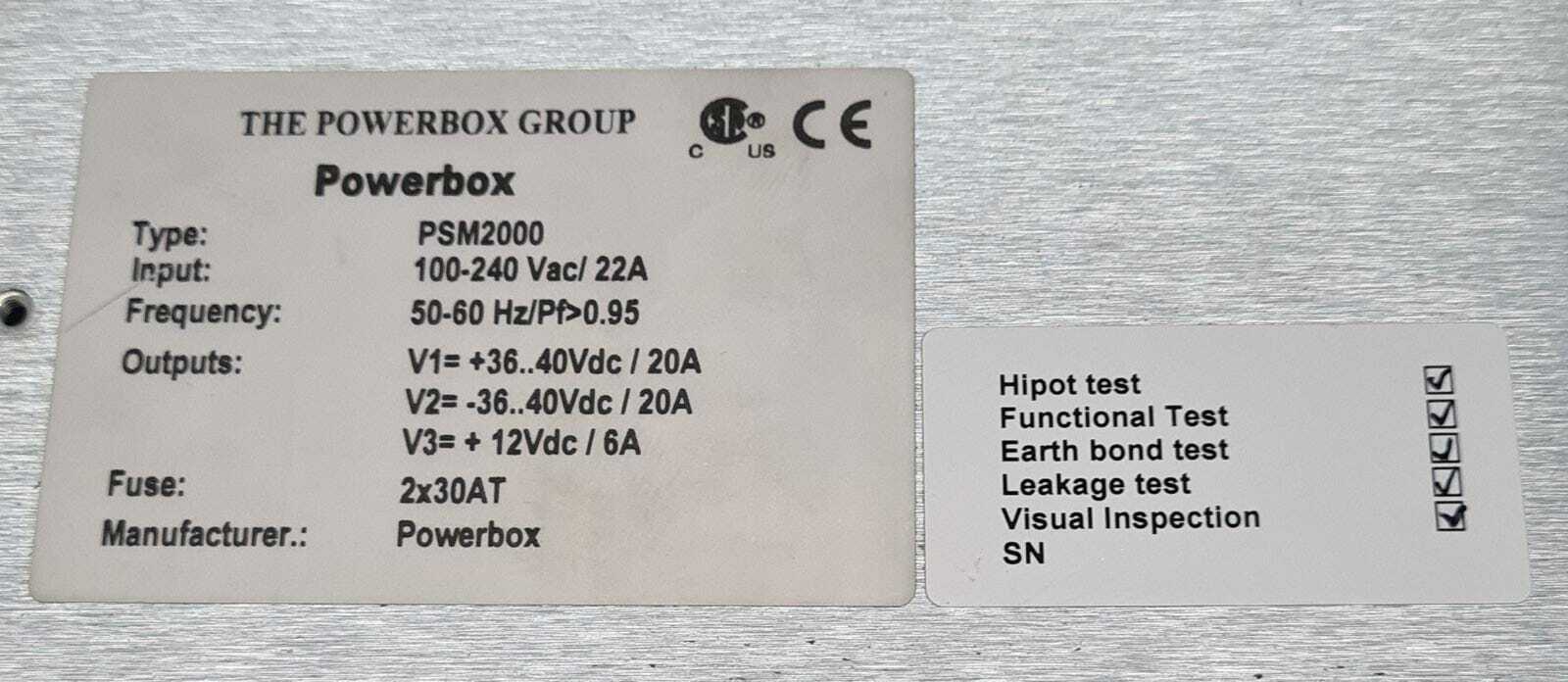 Powerbox PSM2000 Power Supply 4022 430 07262