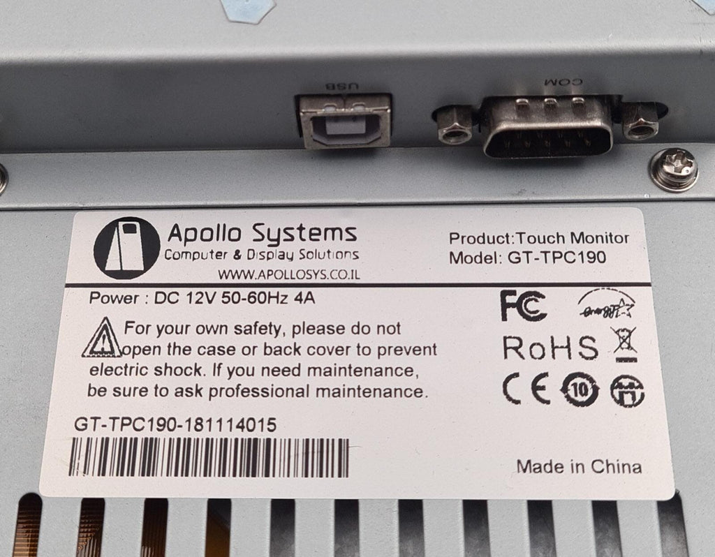 Apollo Systems Computer & Display Solutions Touch Monitor GT-TPC190 19