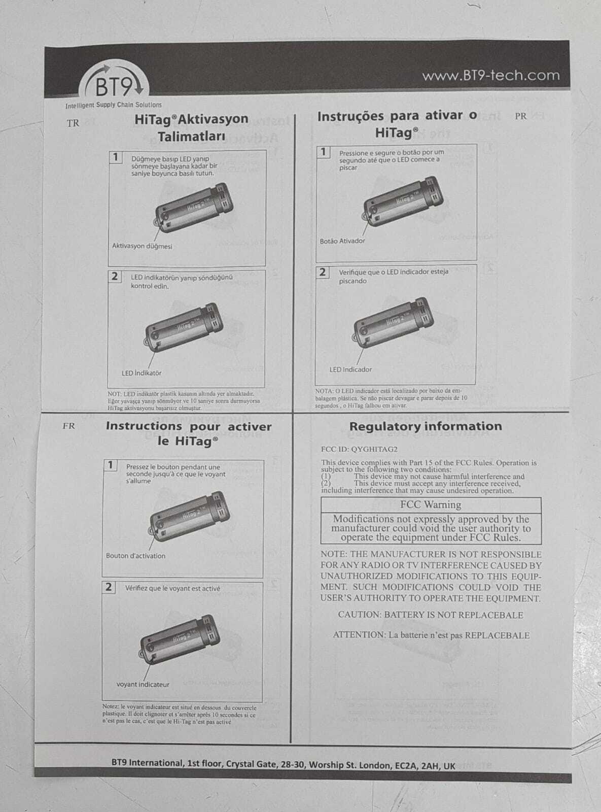 [LOT OF 50] NEW - Xsense BT9 HiTag2 L-F T-20-T2-L4-S0 Temperature and Humidity