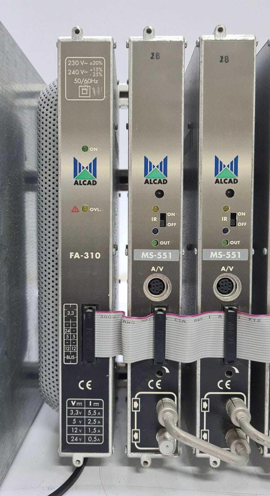 ALCAD Transmodulator Chassis FA-310 Power Supply & 9* MS-551 Amplifier for MATV