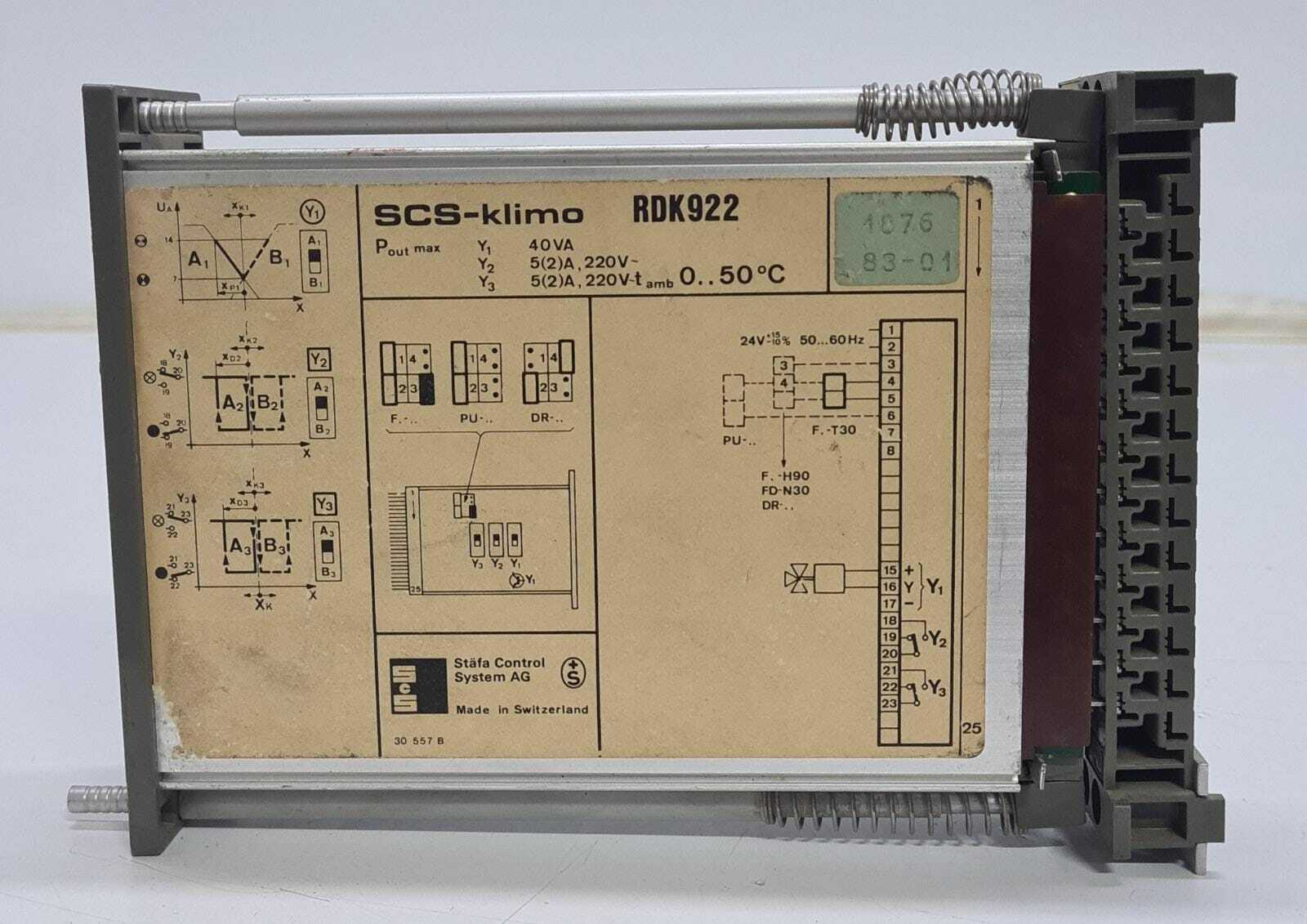 SCS-klimo Stafa Control System AG Board RDK922 - FOR PARTS