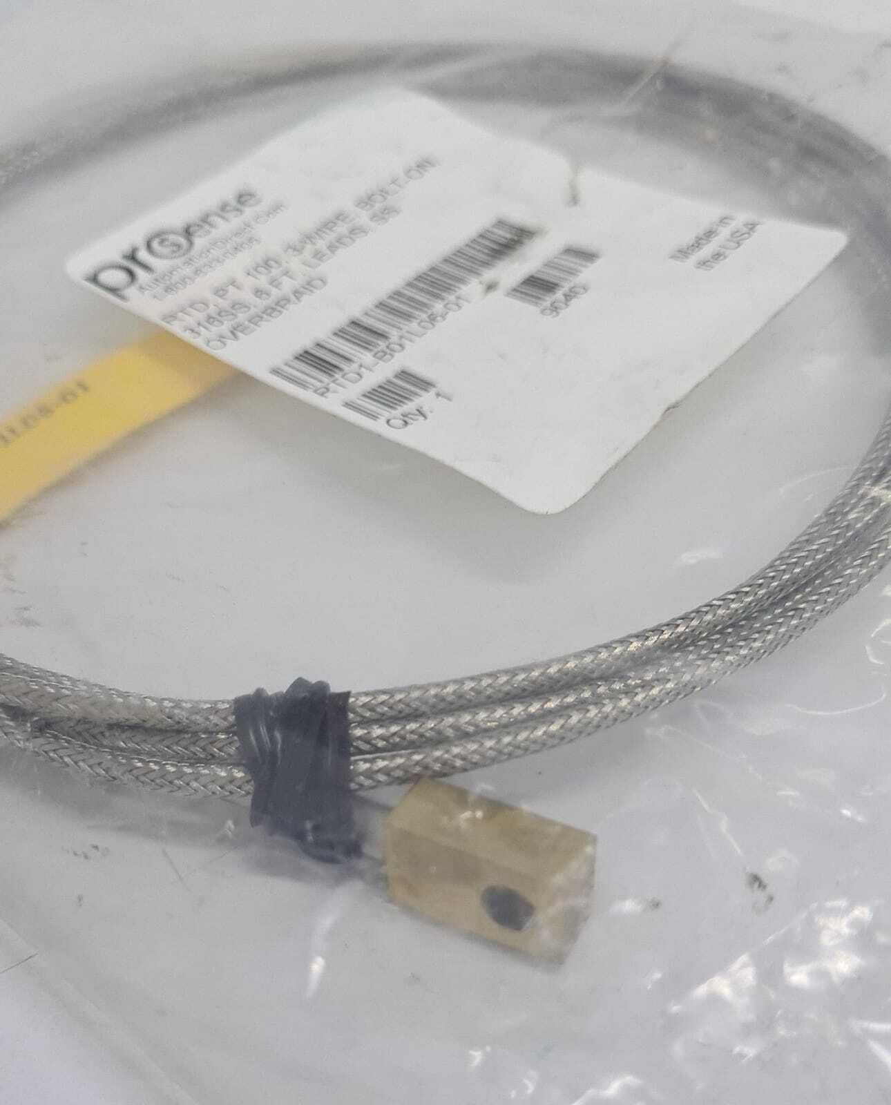 NEW - AutomationDirect ProSense RTD1-B01L06-01 3-WIRE RTD PT 316SS 6FT OVERBRAID