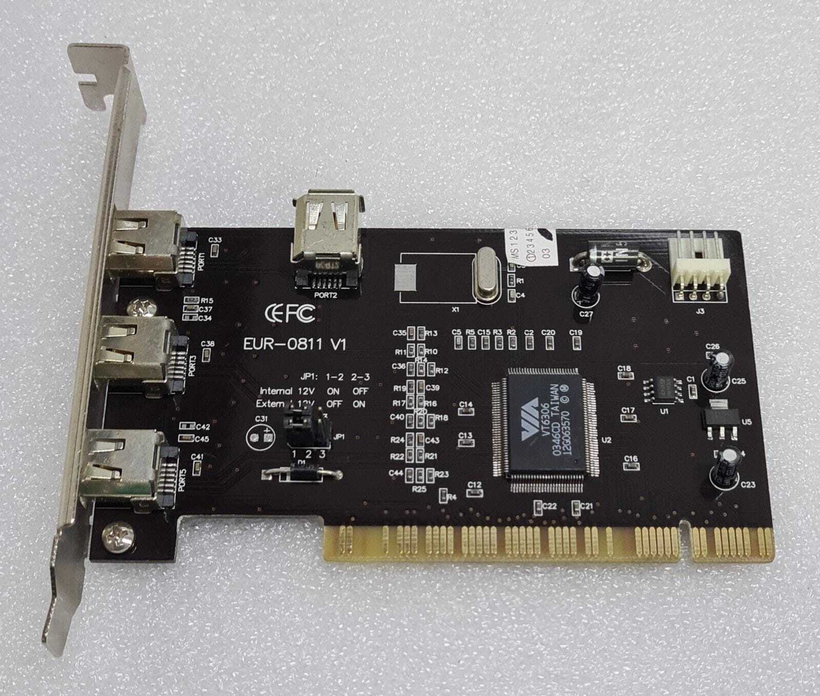 [LOT OF 9] Firewire 3 Port PCI Card EUR-0811 V1 IEEE 1394 3+1 Port PCI VIA