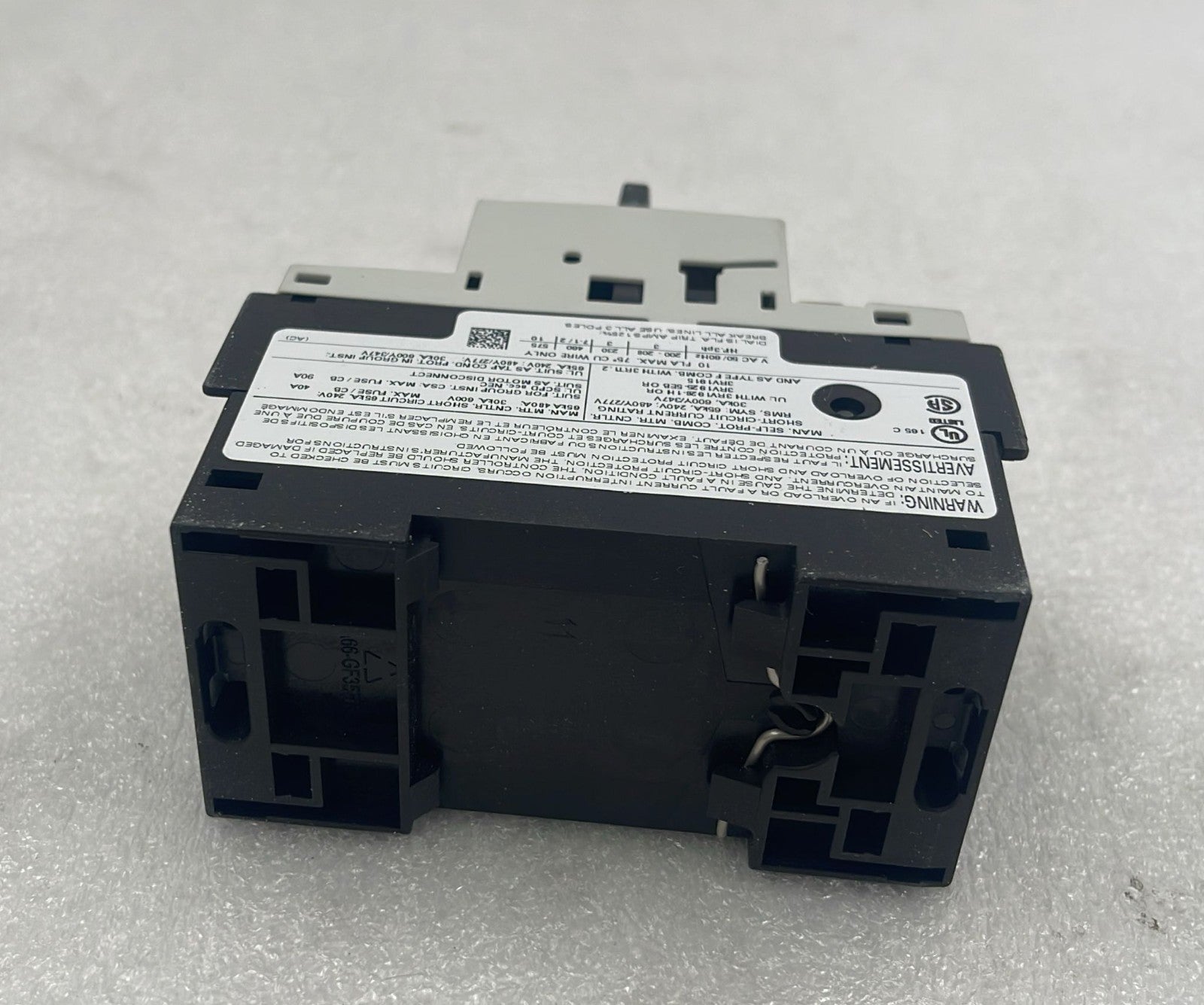 Siemens 3RV1021-1JA10 rear terminal block view
