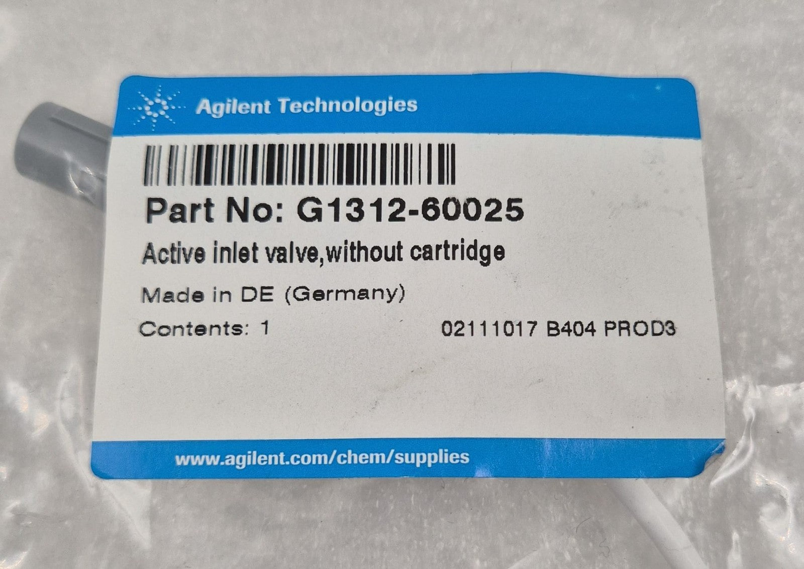 Agilent Technologies G1312-60025 HPLC Active Inlet Valve 0491-0131
