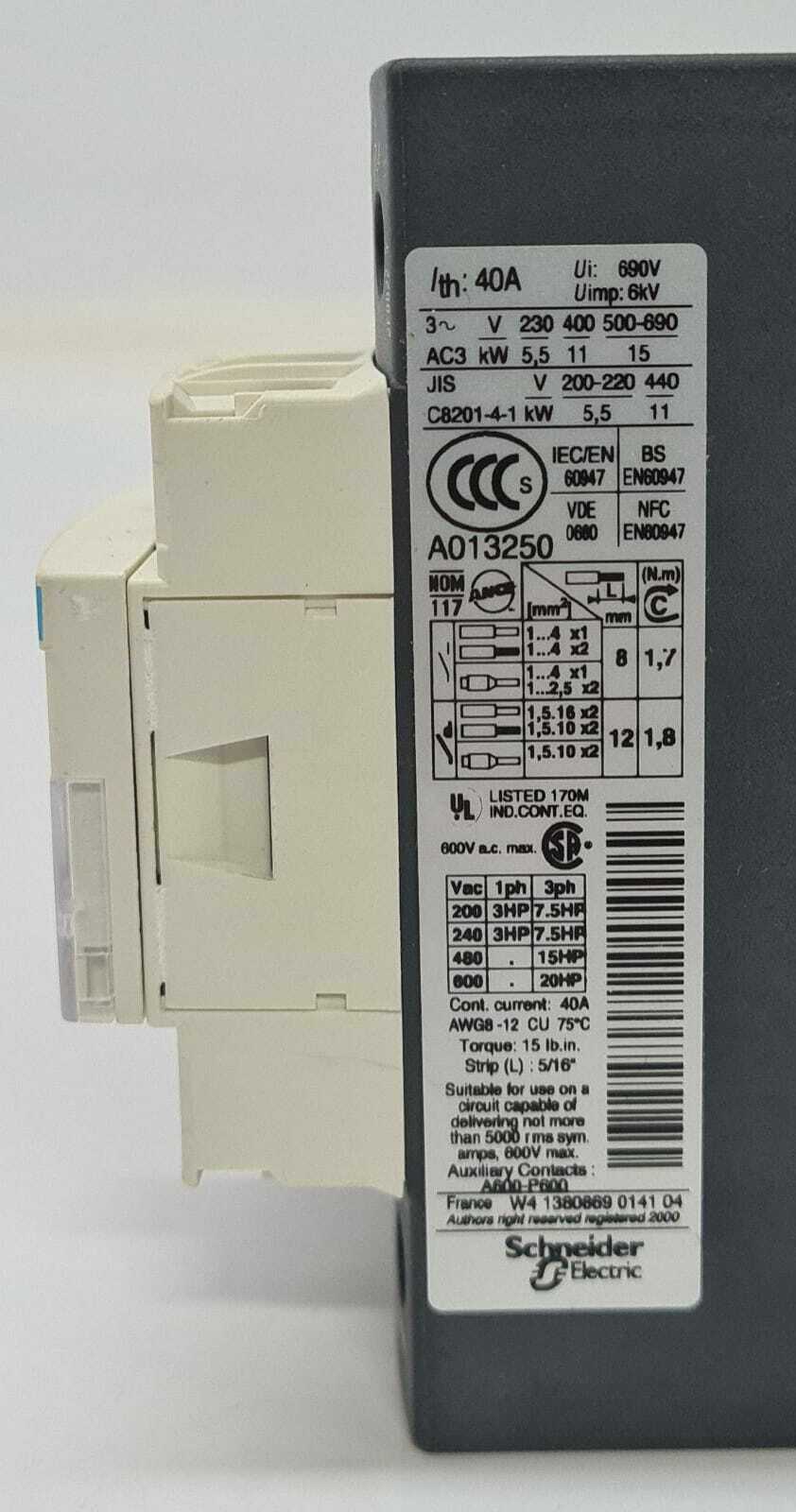 Telemecanique LC1DT40BD Contactor 4P AC