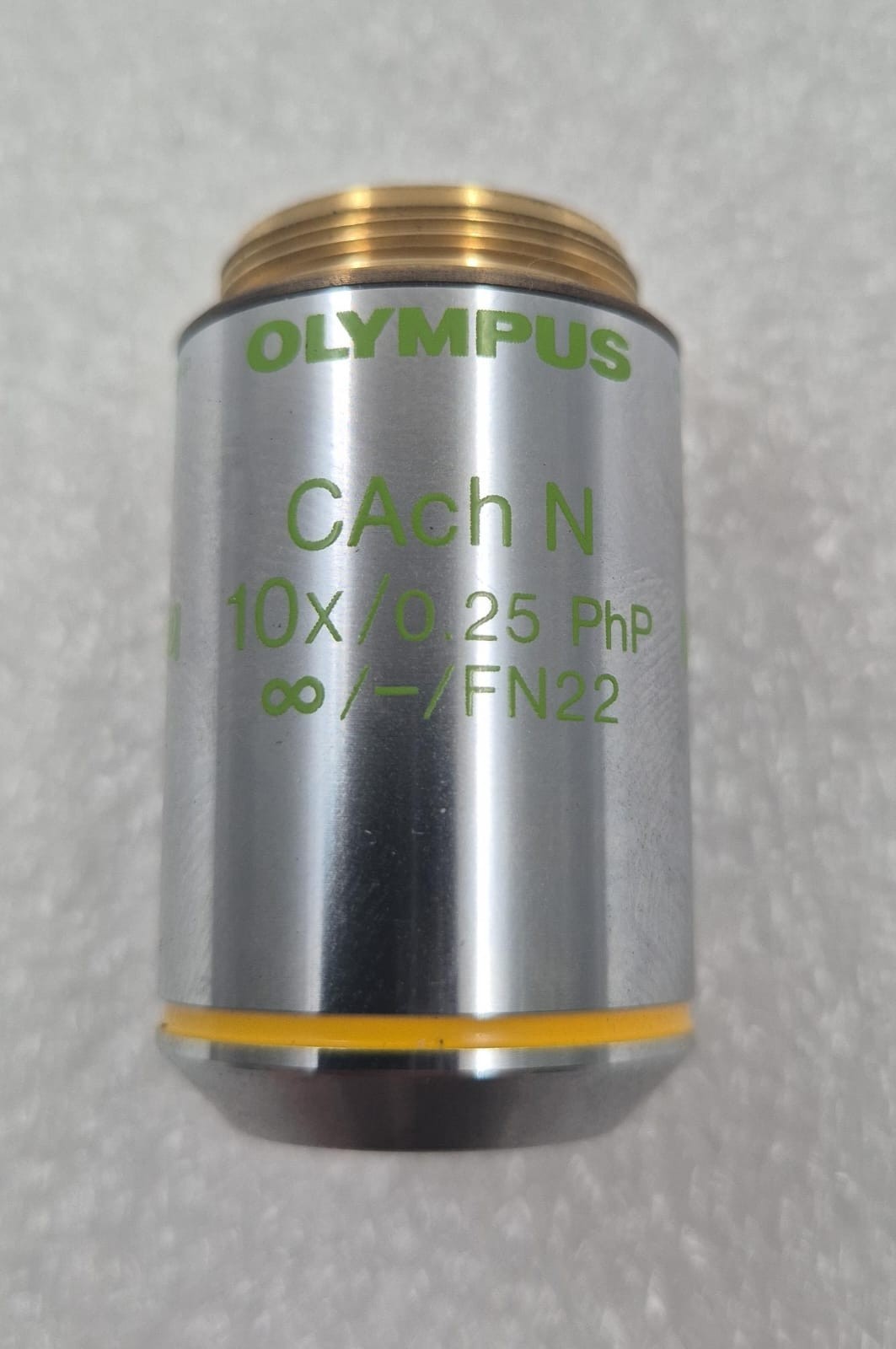 Olympus CAch N 10x/0.25 PhP ∞/- /FN22 Phase Contrast Microscope Objective Lens