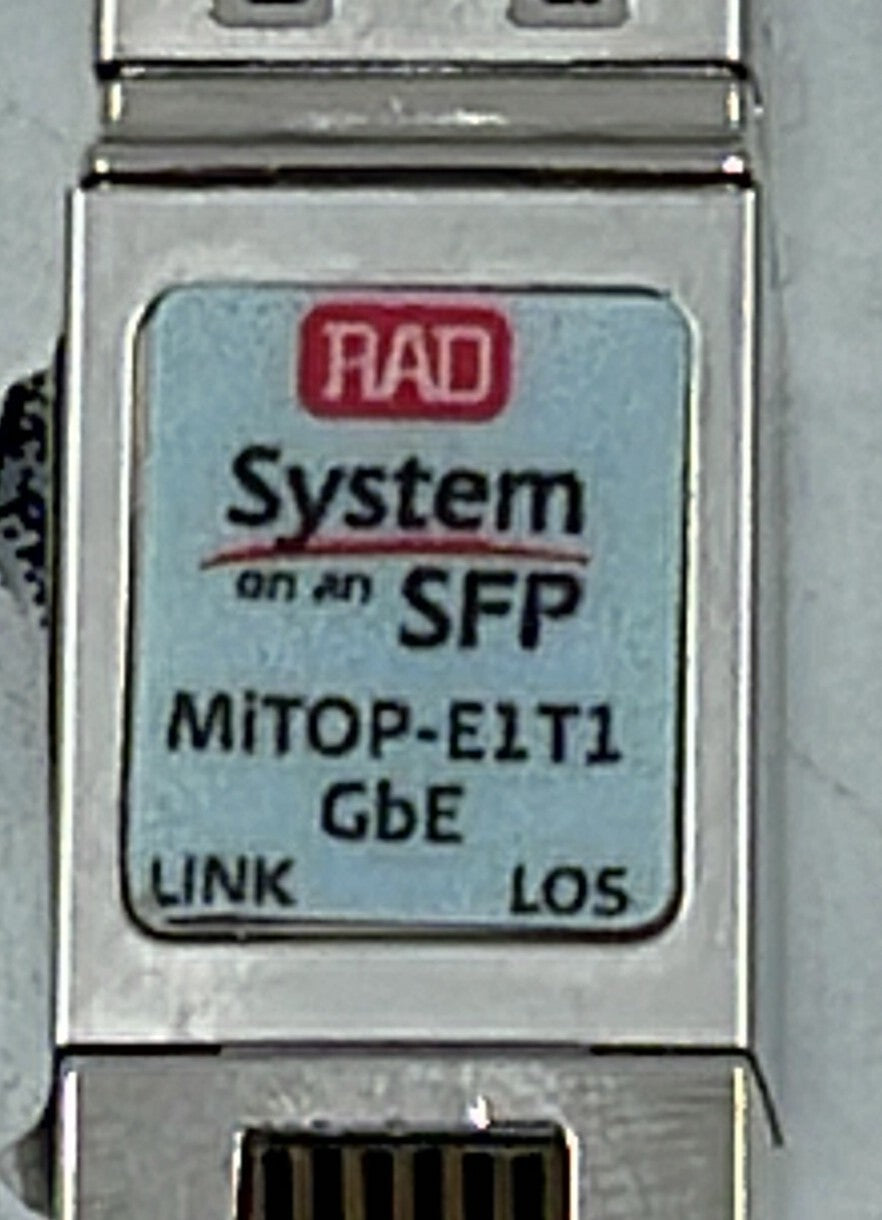 Telco systems RAD System on an SFP MiTOP-E1T1 GbE Remote Bridge Transceiver
