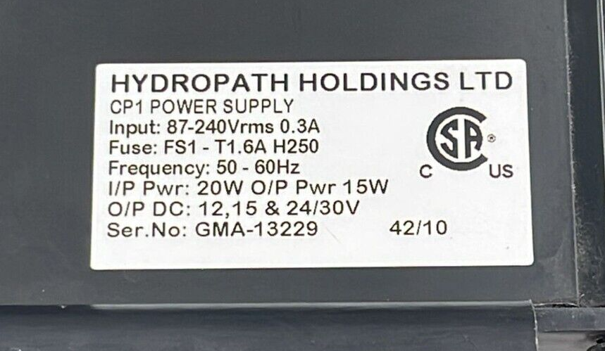 HYDROPATH HOLDINGS PSU CP1 POWER SUPPLY 87-240Vrms 0.3A