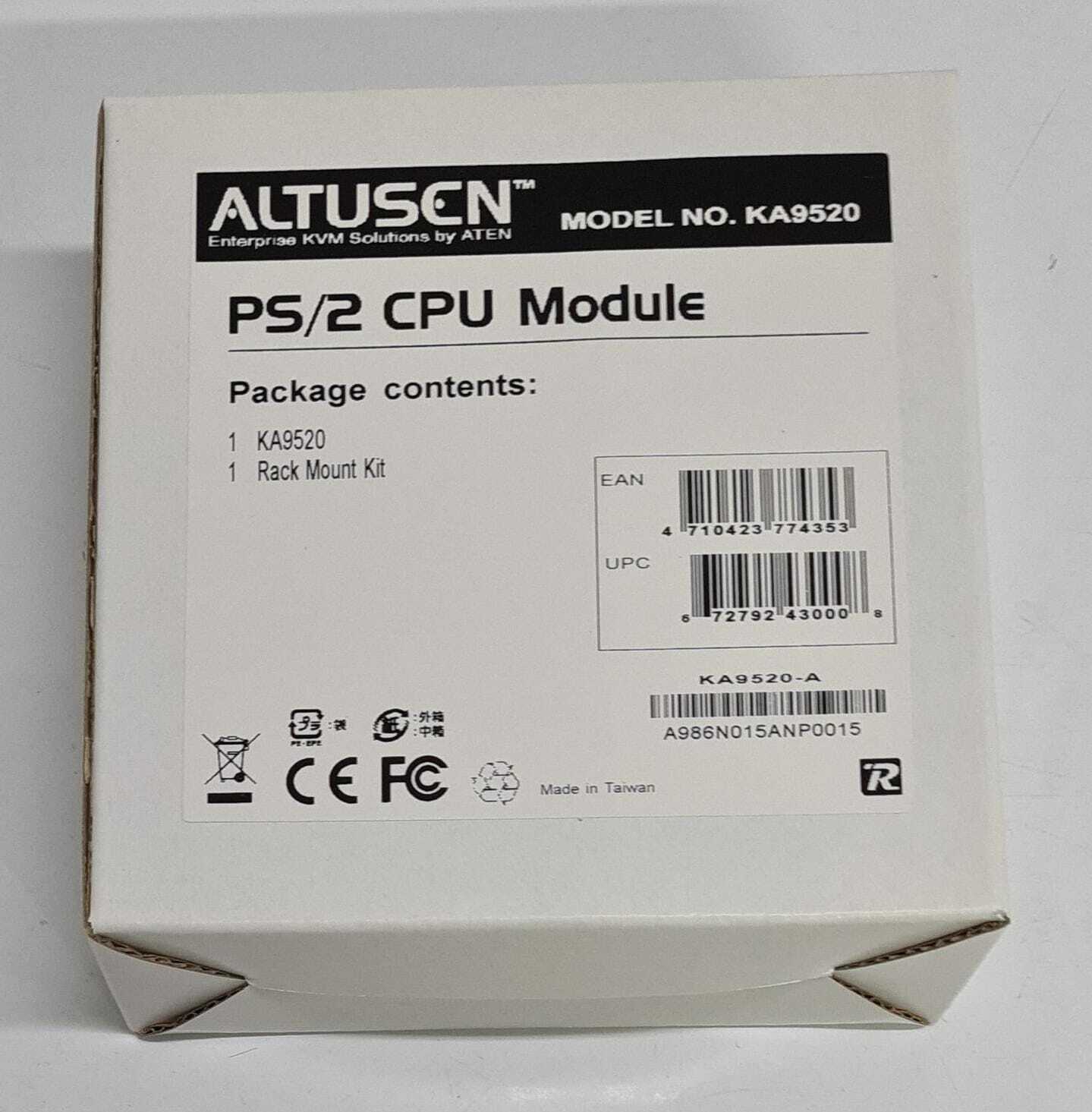 [LOT 5] NEW - ATEN ALTUSCN PS/2 CPU Module KVM Switch KA9520-A W/ Rack Mount Kit