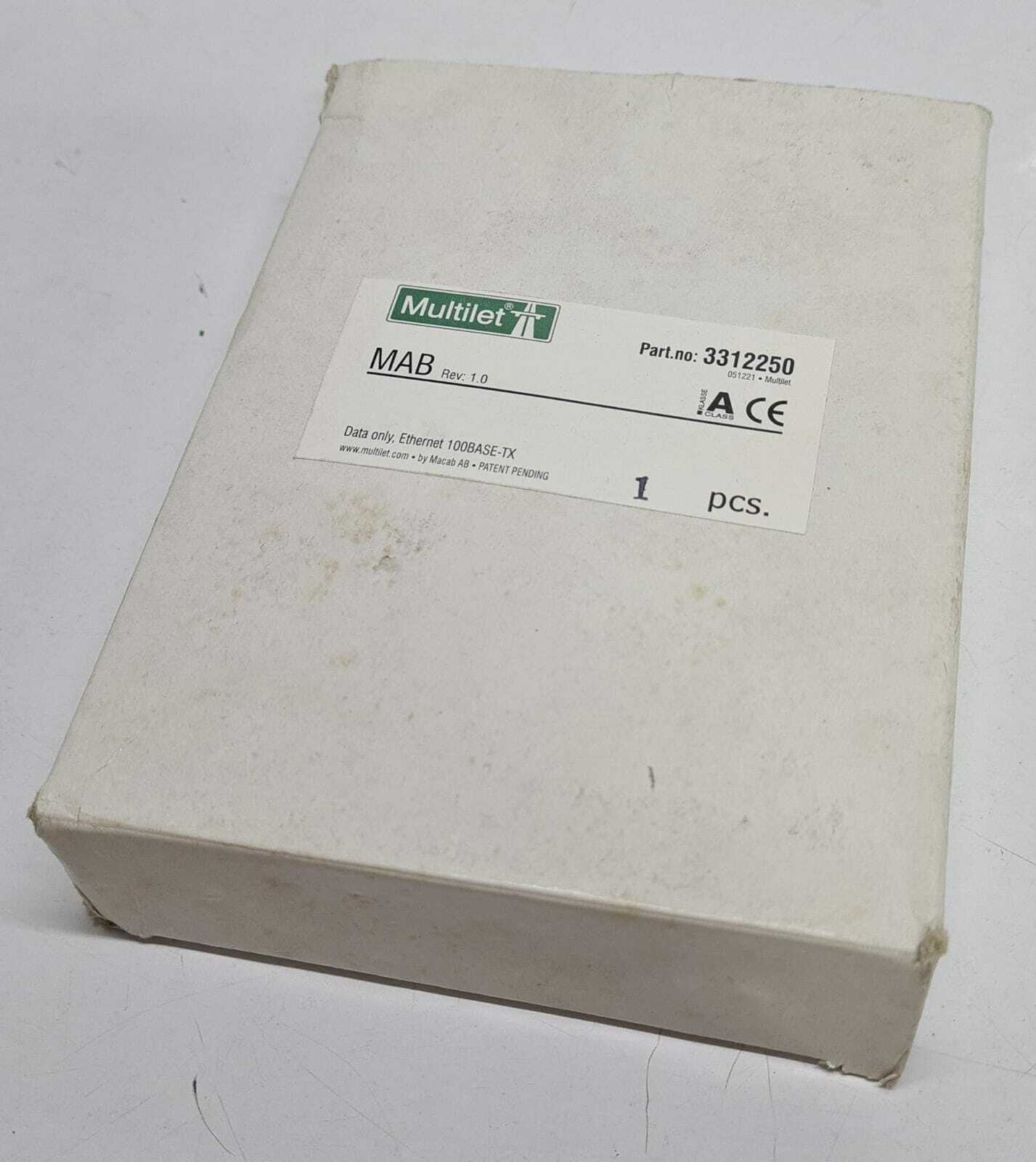 NEW - Multilet MAB REV 1.0 3312250 Data only, Ethernet 100BASE-TX
