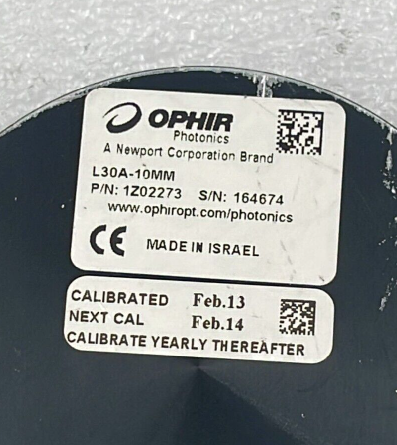 OPHIR L30A-10MM Head Laser Power Meter Sensor 1Z02273